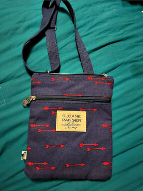 Sloane Ranger Navy and Red Arrow Crossbody Bag